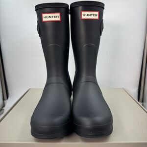 Hunter Women's Original Short Boot Black Matte US 8 Waterproof, Rain Boot New